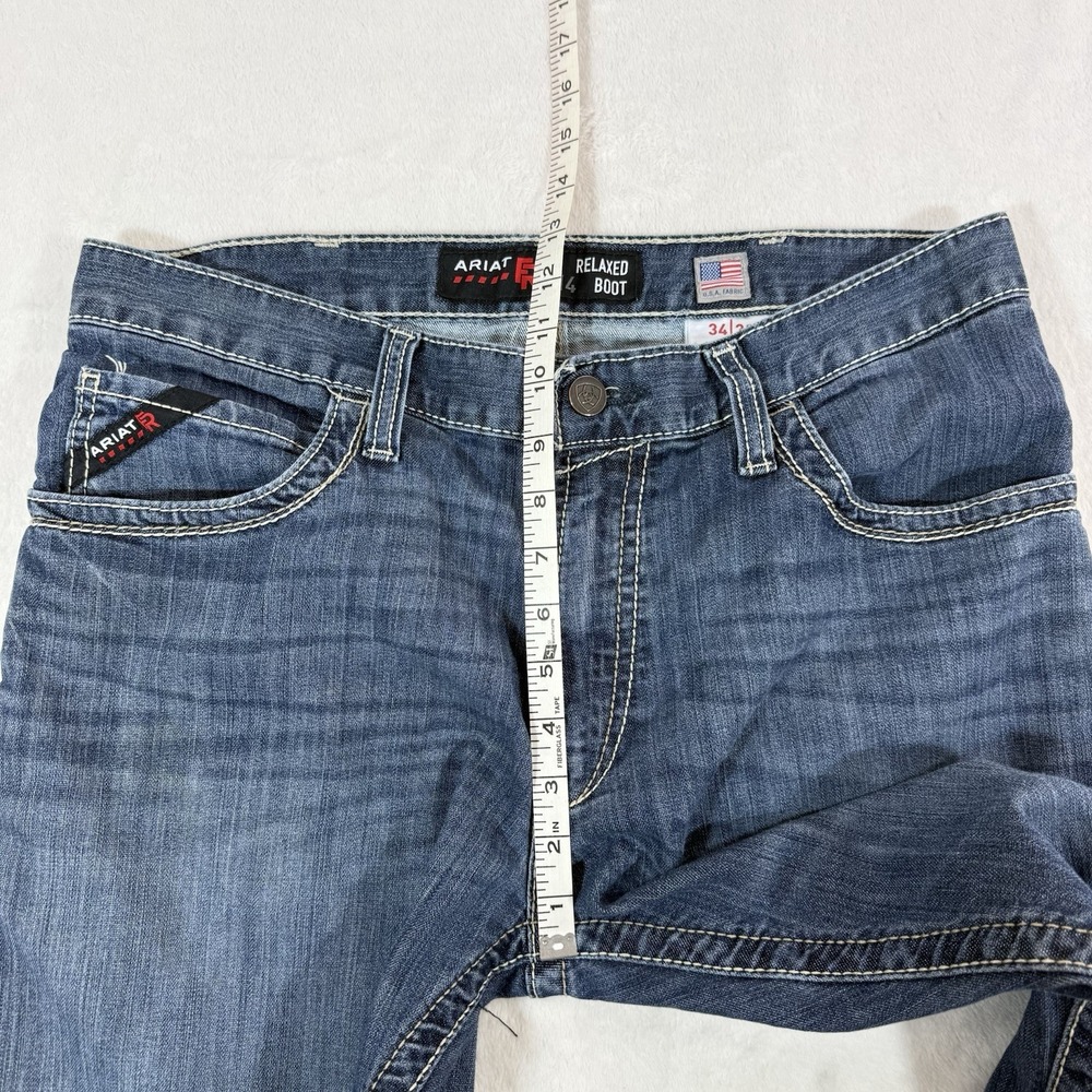 ARIAT M4 FR Flame Resistant Work Jeans Men's 34X31 Relaxed Boot CAT 2 Blue - Picture 9 of 14